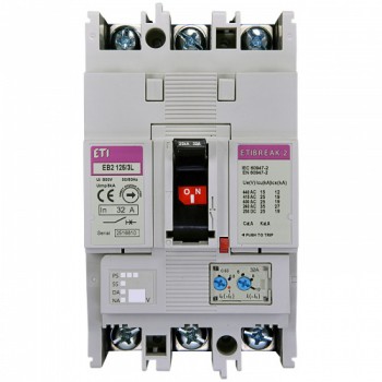 Промышленный автоматический выключатель ETI ETIBREAK EB2 125/3L 3p 32A 25кА (4671022)