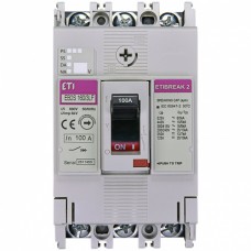 Промышленный автоматический выключатель ETI ETIBREAK EB2S 160/3LF 3p 100A 16кА (4671809)