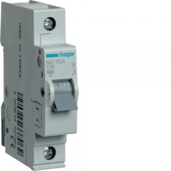 Автоматический выключатель Hager 1p 10А тип C 6кА (MC110A)