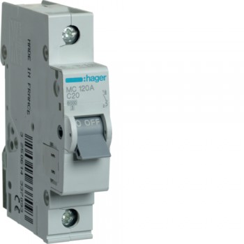 Автоматический выключатель Hager 1p 20А тип C 6кА (MC120A)