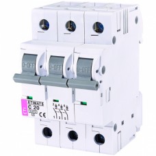 Автоматический выключатель ETI ETIMAT 6 3p 20А тип C 6кА (2145517)