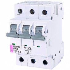 Автоматический выключатель ETI ETIMAT 6 3p 63А тип D 6кА (2164522)