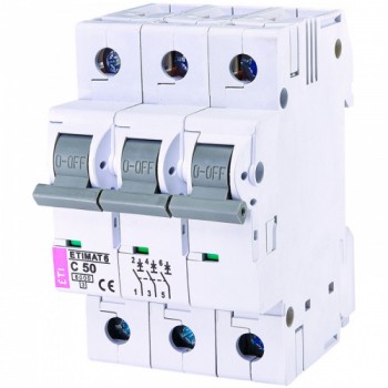 Автоматический выключатель ETI ETIMAT 6 3p 50А тип C 6кА (2145521)