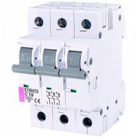 Автоматический выключатель ETI ETIMAT 6 3p 10А тип C 6кА (2145514)