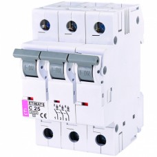 Автоматический выключатель ETI ETIMAT 6 3p 25А тип C 6кА (2145518)