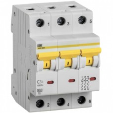 Автоматический выключатель IEK ВА47-60 3p 25А тип C 6кА (MVA41-3-025-C)