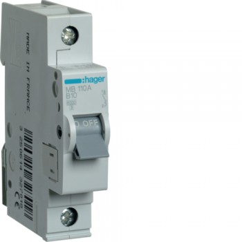 Автоматический выключатель Hager 1p 10А тип B 6кА (MB110A)