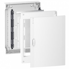 Мультимедийный щит навесной Schneider Electric Pragma 3 ряда 18 модулей Белая дверь (PRA318SU)