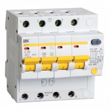 Дифференциальный автомат IEK АД14 4Р 25А 30мА тип С (MAD10-4-025-C-030)