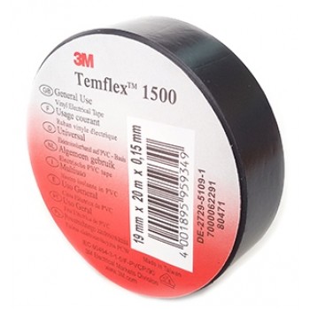 Изолента Темфлекс 1500 15ммх10м черная (3M-1500B-15x10)