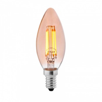 Светодиодная лампа DELUX BL37B 4W (410lm) 2700K 220V amber E14 filament (90011682)