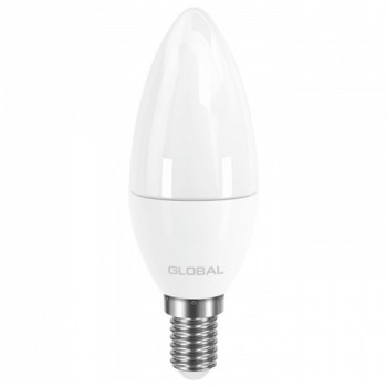 Светодиодная лампа GLOBAL C37 CL-F 5W яркий свет 4100К 220V E14 AP (1-GBL-134)