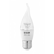 Светодиодная лампа DELUX BL37B 6 Вт tail 3000K 220В E27 crystal (90011803)