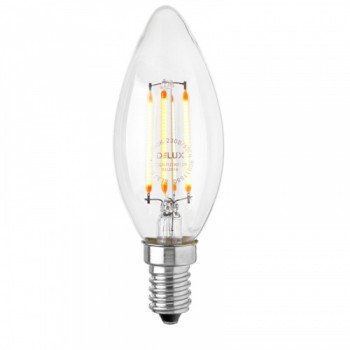 Светодиодная лампа DELUX BL37B 4W (410lm) 2700K 220V E14 filament (90011680)