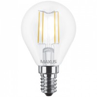 Светодиодная лампа MAXUS филамент G45 4W яркий свет 4100K E14 (1-LED-548)