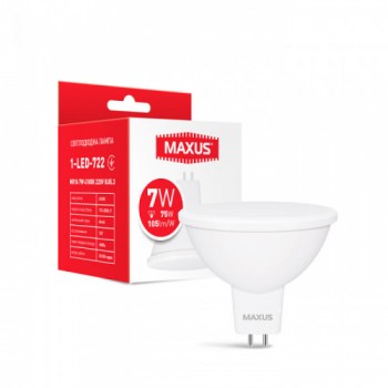 Светодиодная лампа MAXUS MR16 7W 4100 К 220V GU5.3 (1-LED-722)