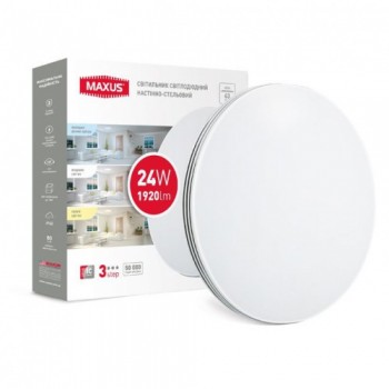 Настенно-потолочный светильник MAXUS CL 3-step 24W 3000-6500K (1-MCL-0224-3S-C)