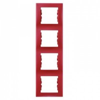 Четырехпостовая рамка вертикальная Schneider Sedna Красный (SDN5802041)