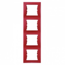 Четырехпостовая рамка вертикальная Schneider Sedna Красный (SDN5802041)