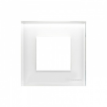 Однопостовая рамка ABB Zenit стекло белое (N2271 CB)
