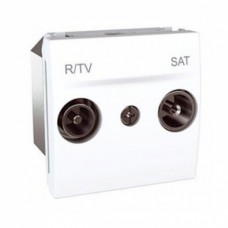 Розетка TV/SAT-FM проходная Schneider Unica Белый (MGU3.456.18)