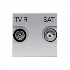 Розетка TV-R-SAT одинарная АВВ Zenit Серебро (N2251. 3 PL)