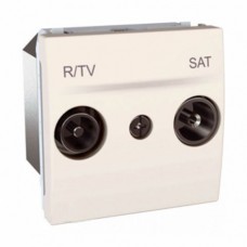 Розетка TV/SAT-FM проходная Schneider Unica Кремовый (MGU3.456.25)