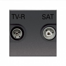 Розетка TV-R-SAT одинарная АВВ Zenit Антрацит (N2251. 3 AN)