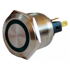 Кнопка металлическая АСКО-УКРЕМ TYJ 22-271 зеленая с подсветкой без фиксации 24V AC/DC 1NO+1NC (A0140010141)