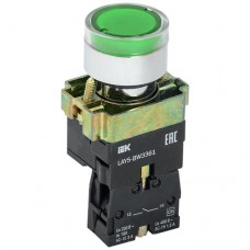 Кнопка управления IEK LAY5-BW3361 с подсветкой зеленая 1з (BBT50-BW-K06)