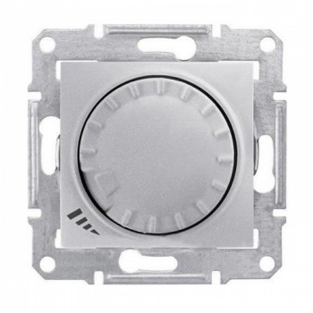Светорегулятор поворотно-нажимной проходной емкостной Schneider Sedna Алюминий (SDN2200960)
