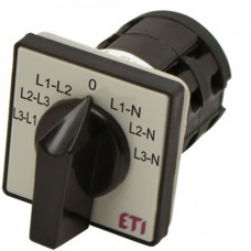 Переключатель для измерения фазного и линейного напряжений (серо-черный) ETI CS 25 66 U (4773090)
